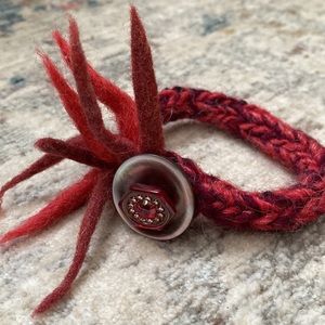 Handmade Felted Button Bracelet